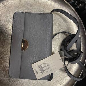 Elegant Gray Leather Crossbody Bag